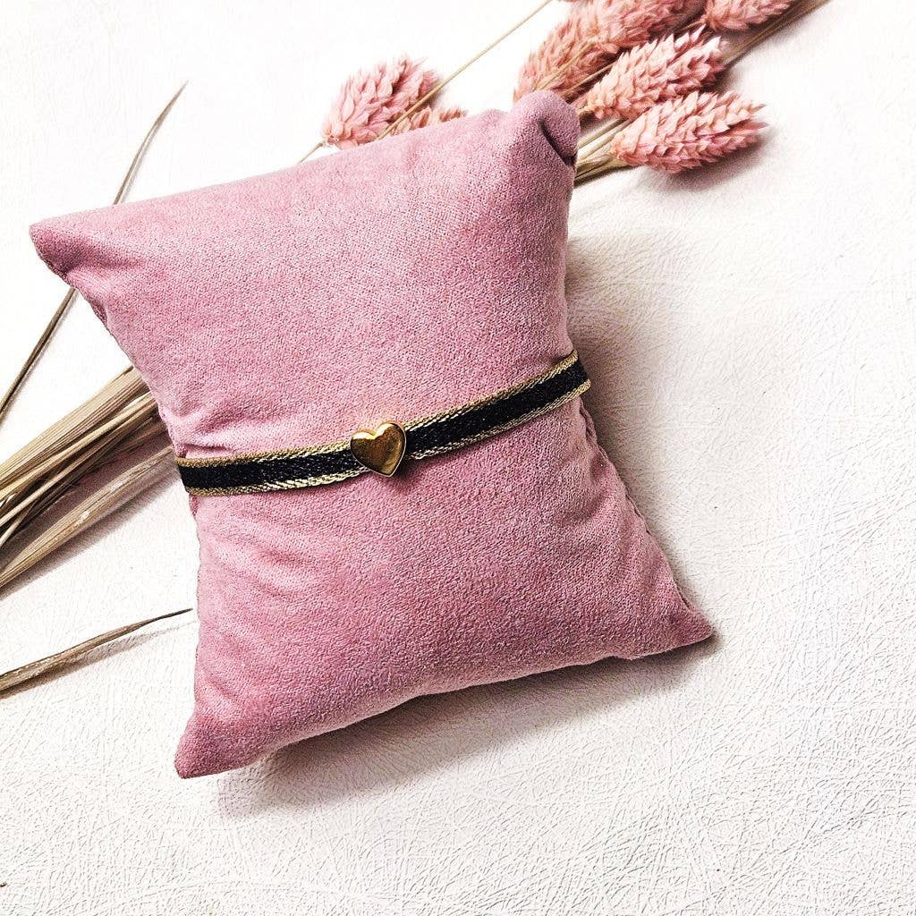 Ibiza Boutique | Ribbon bracelet heart black