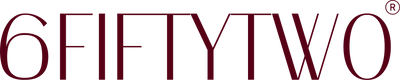 Logo of 6FIFTYTWO in maroon text on a white background