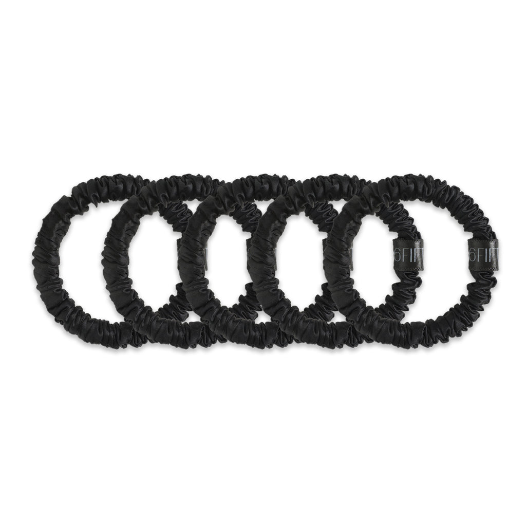 6FiftyTwo | Blackout Slim Silk Scrunchies