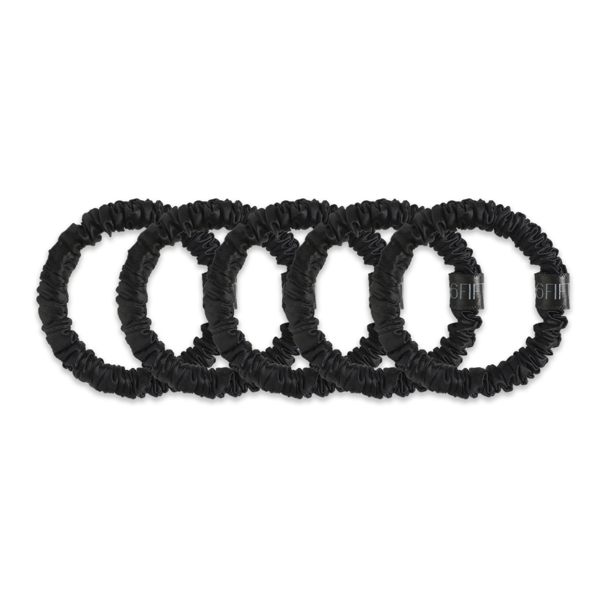 6FiftyTwo | Blackout Slim Silk Scrunchies