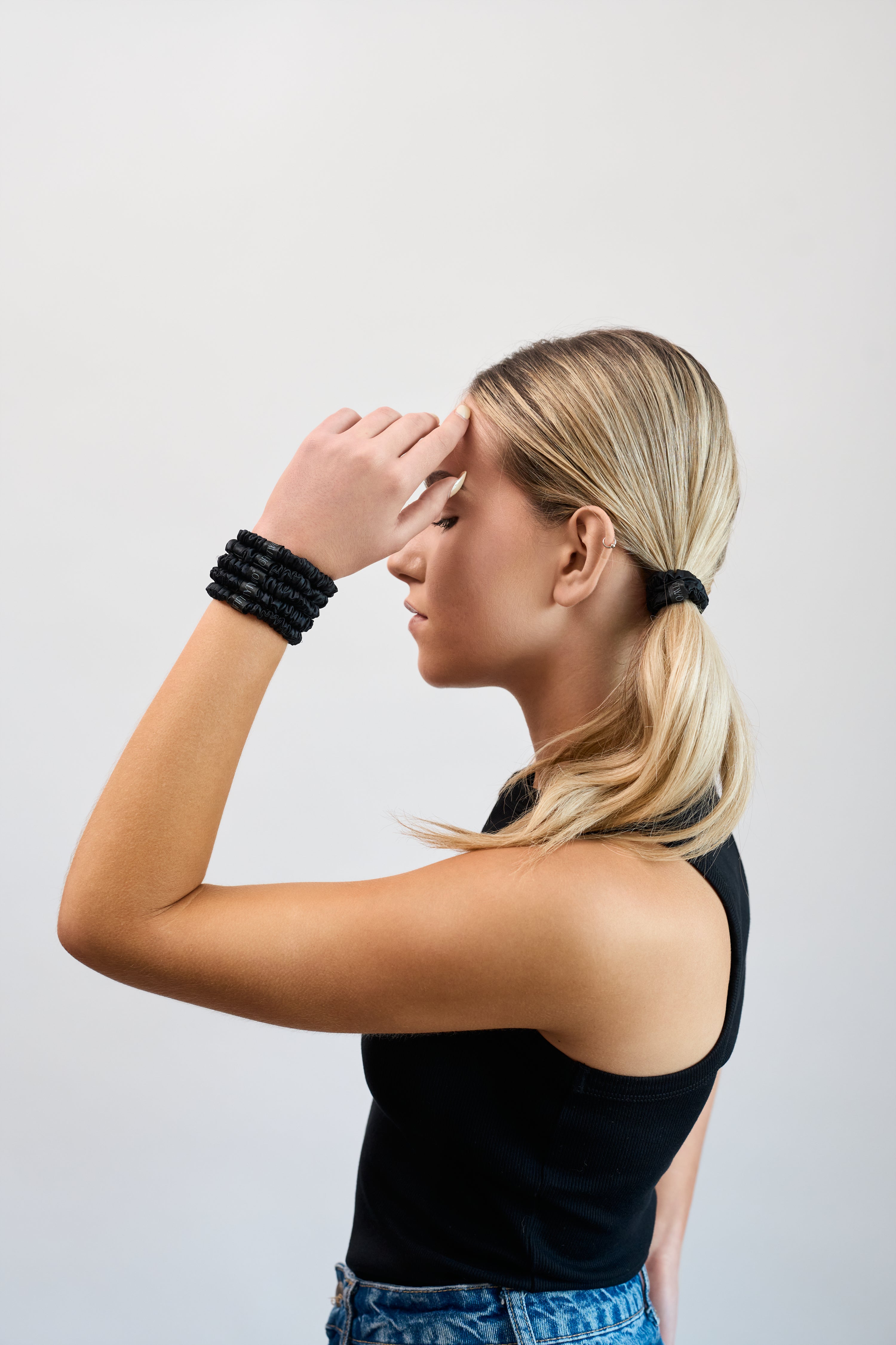 6FiftyTwo | Blackout Slim Silk Scrunchies