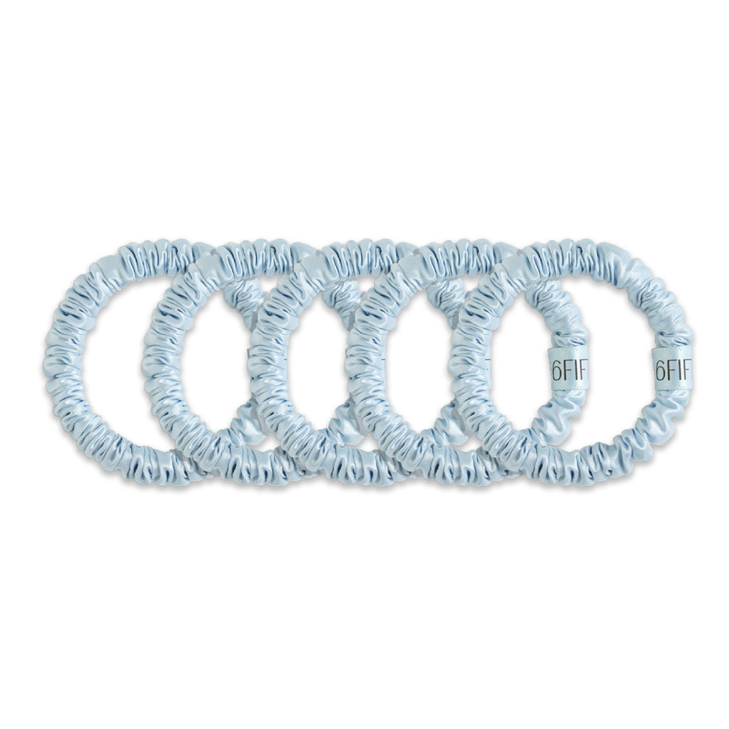 6FiftyTwo | Bluebird Slim Silk Scrunchies