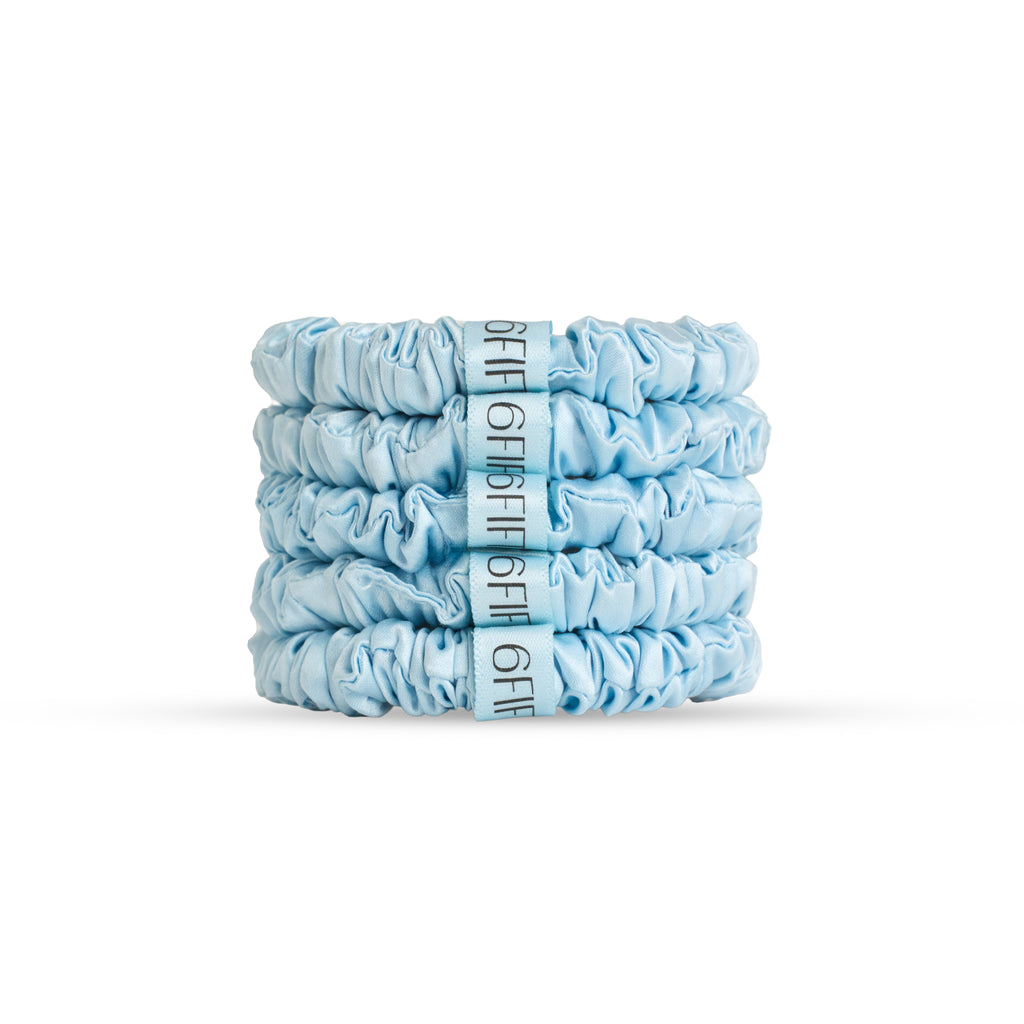6FiftyTwo | Bluebird Slim Silk Scrunchies