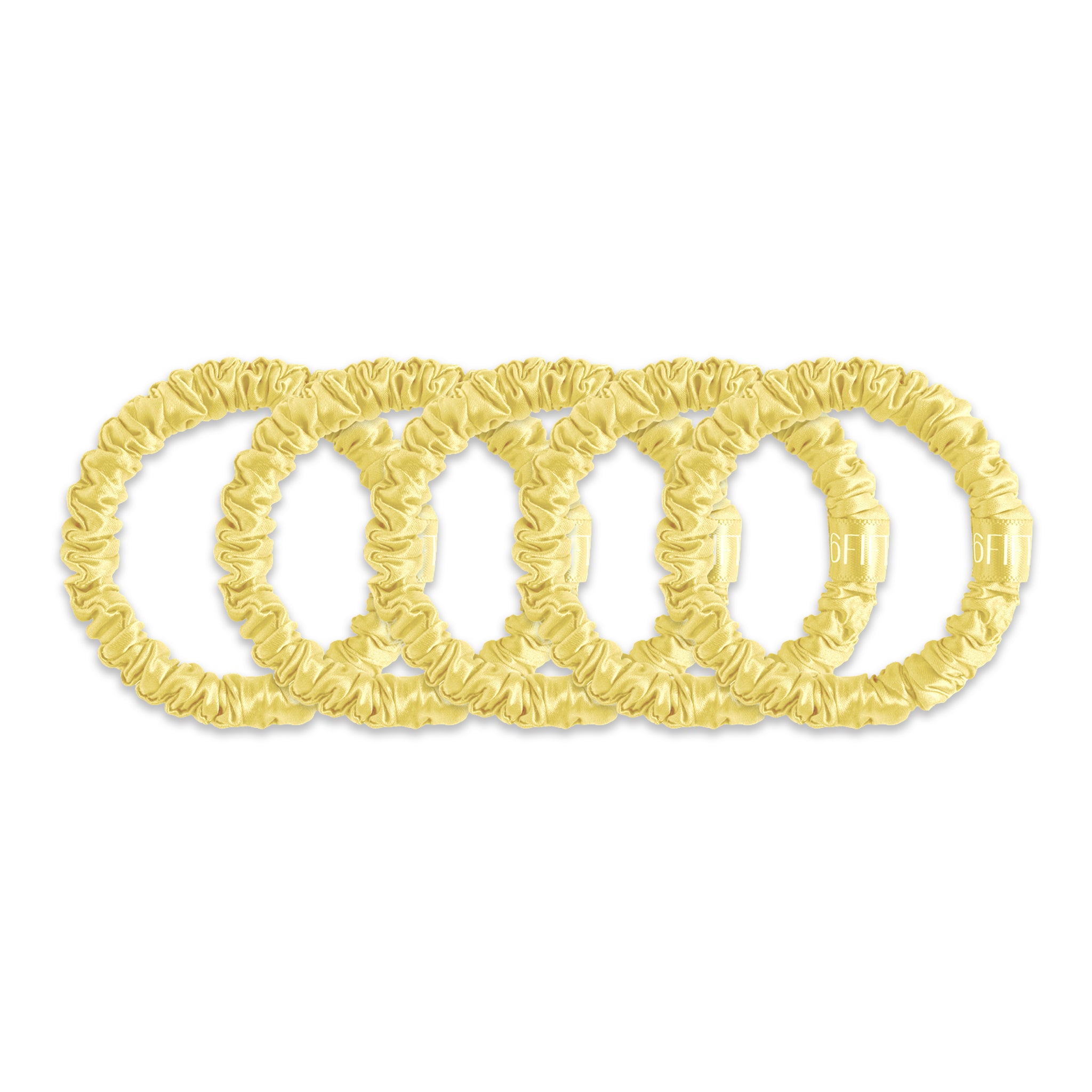 6FiftyTwo | Butter Yellow Slim Silk Scrunchies