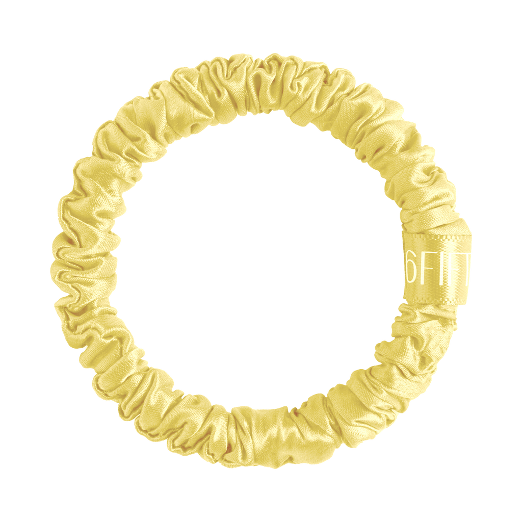 6FiftyTwo | Butter Yellow Slim Silk Scrunchies