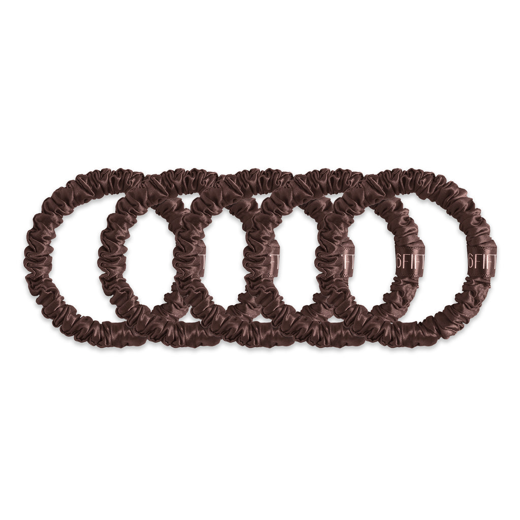 6FiftyTwo | Chocolate Slim Silk Scrunchies
