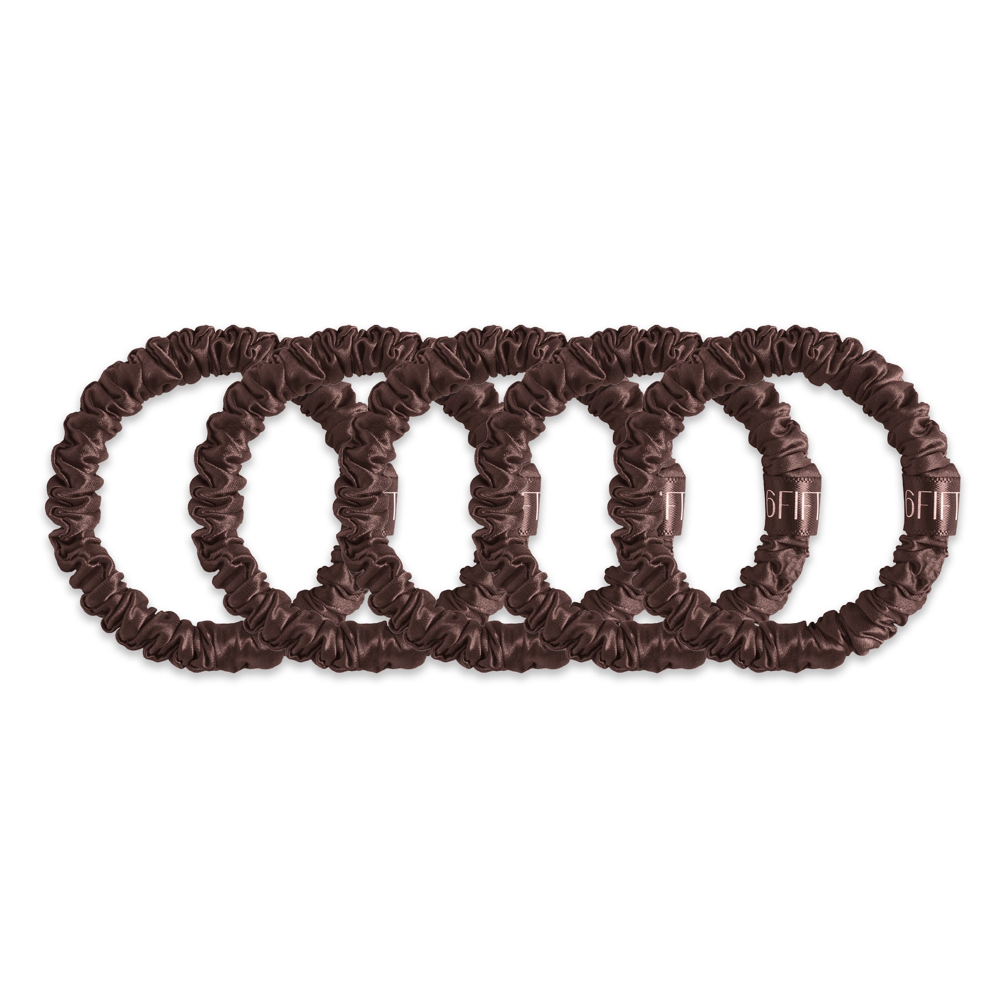 6FiftyTwo | Chocolate Slim Silk Scrunchies