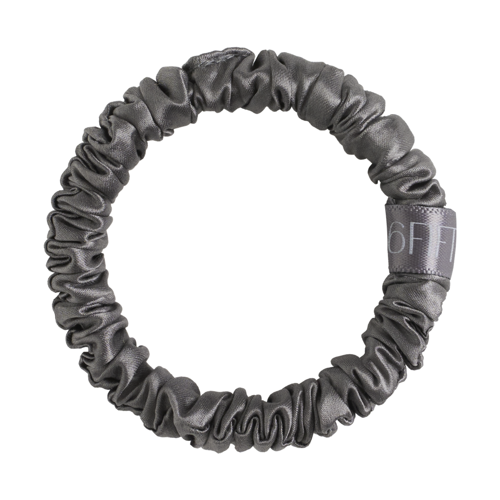 6FiftyTwo | Graphite Slim Silk Scrunchies