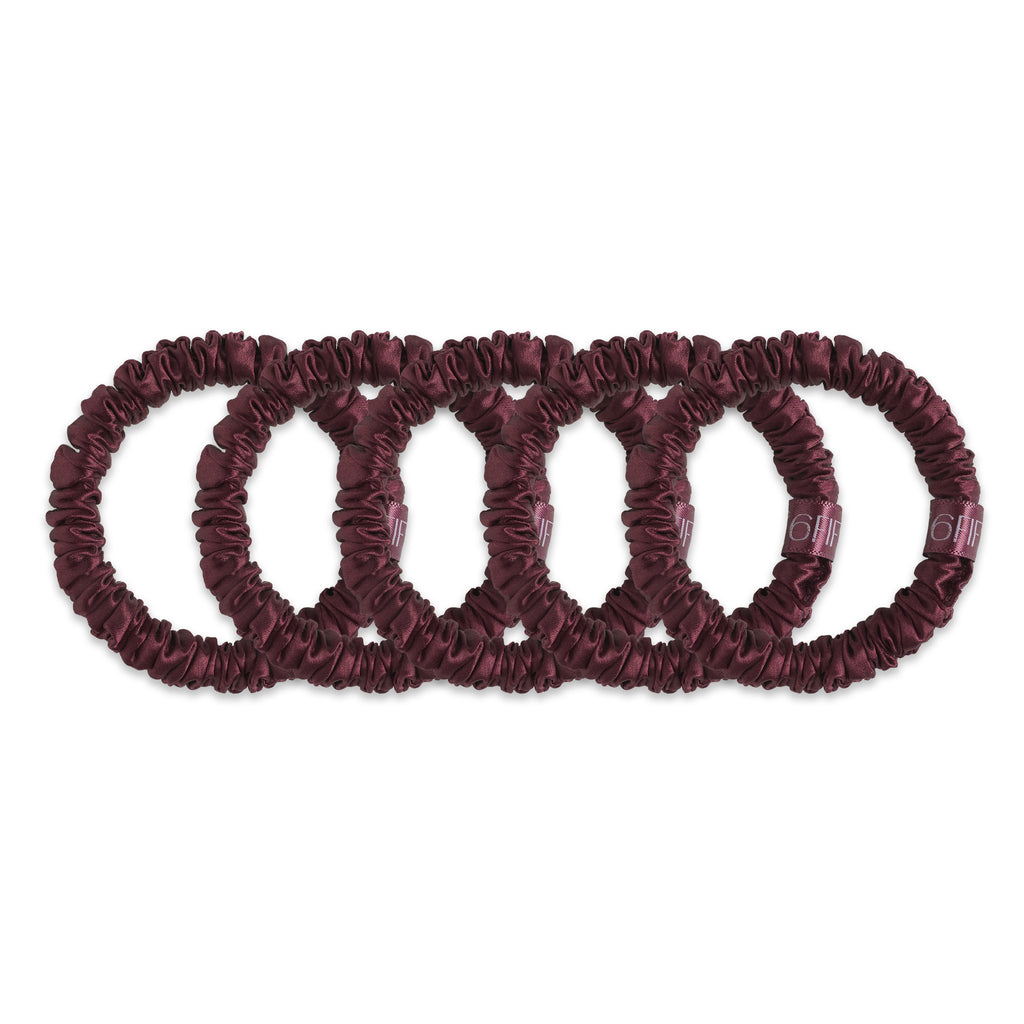 6FiftyTwo | Merlot Slim Silk Scrunchies