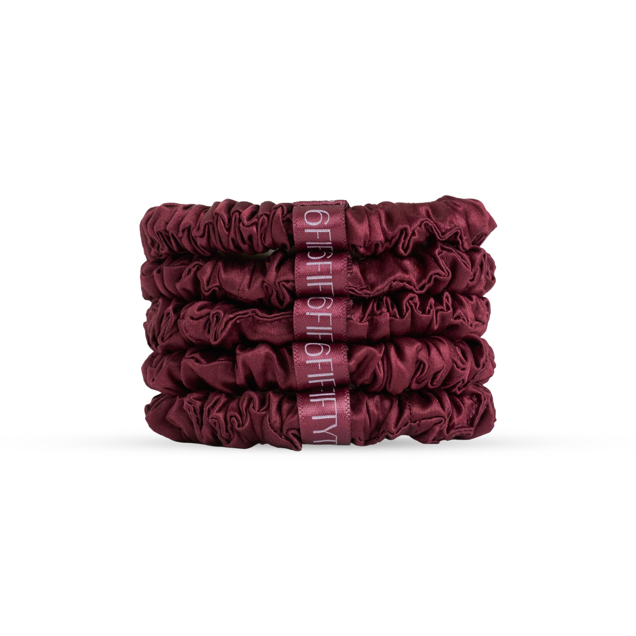 6FiftyTwo | Merlot Slim Silk Scrunchies