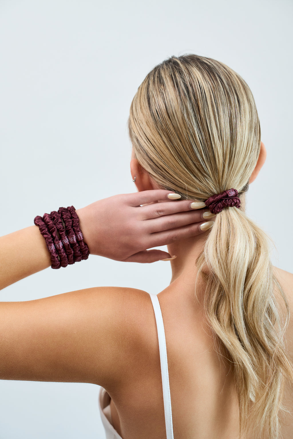 6FiftyTwo | Merlot Slim Silk Scrunchies