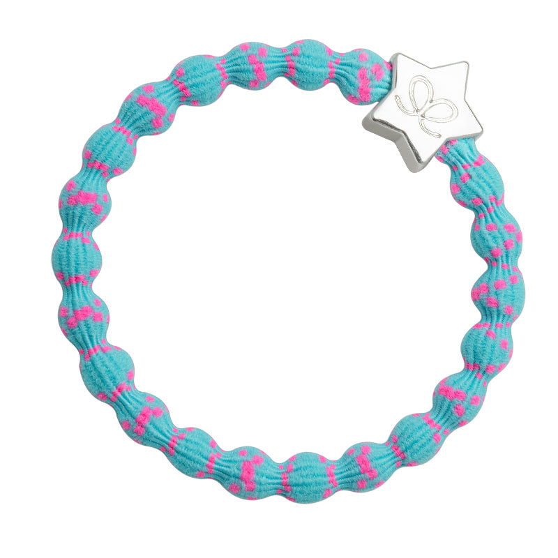 byEloise |  Silver Star Bubblegum Neon Pink on Neon Blue - Single 014