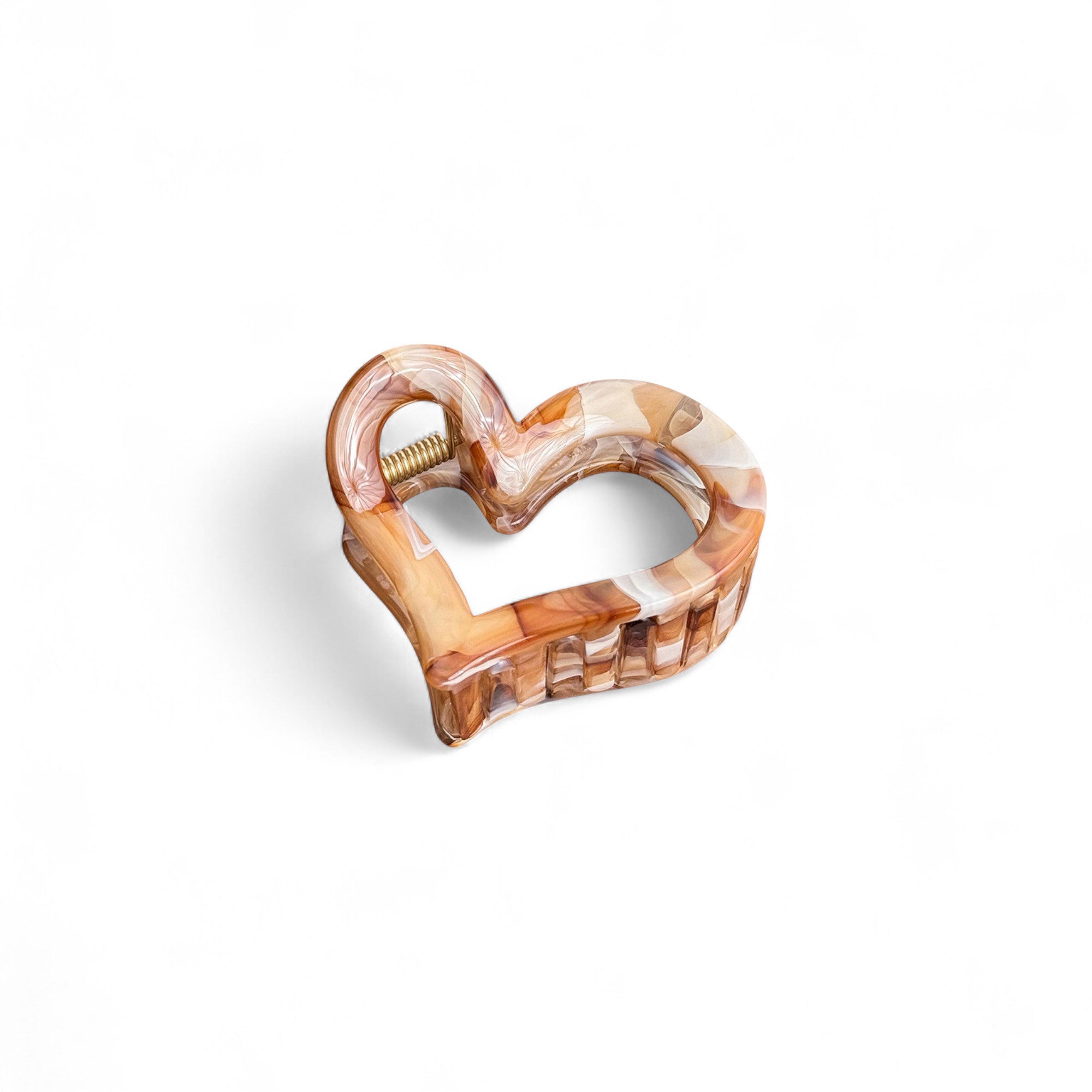 Last True Angel | Heart Silhouette Claw Clip in Caramel Marble 282C