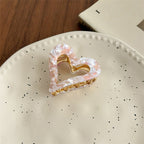 Last True Angel | Heart Silhouette Claw Clip in Pink & Gold 150P