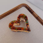 Last True Angel | Heart Silhouette Claw Clip in Tortoiseshell with Blue & Gold 150T
