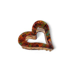 Last True Angel | Heart Silhouette Claw Clip in Tortoiseshell with Blue & Gold 150T