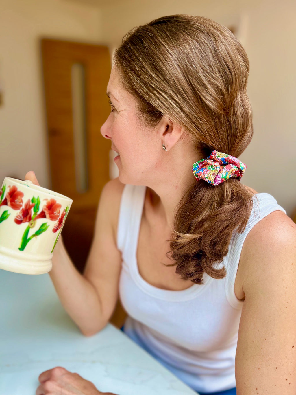 Made With Liberty of London Fabric | Edenham B40 Teal Scrunchie