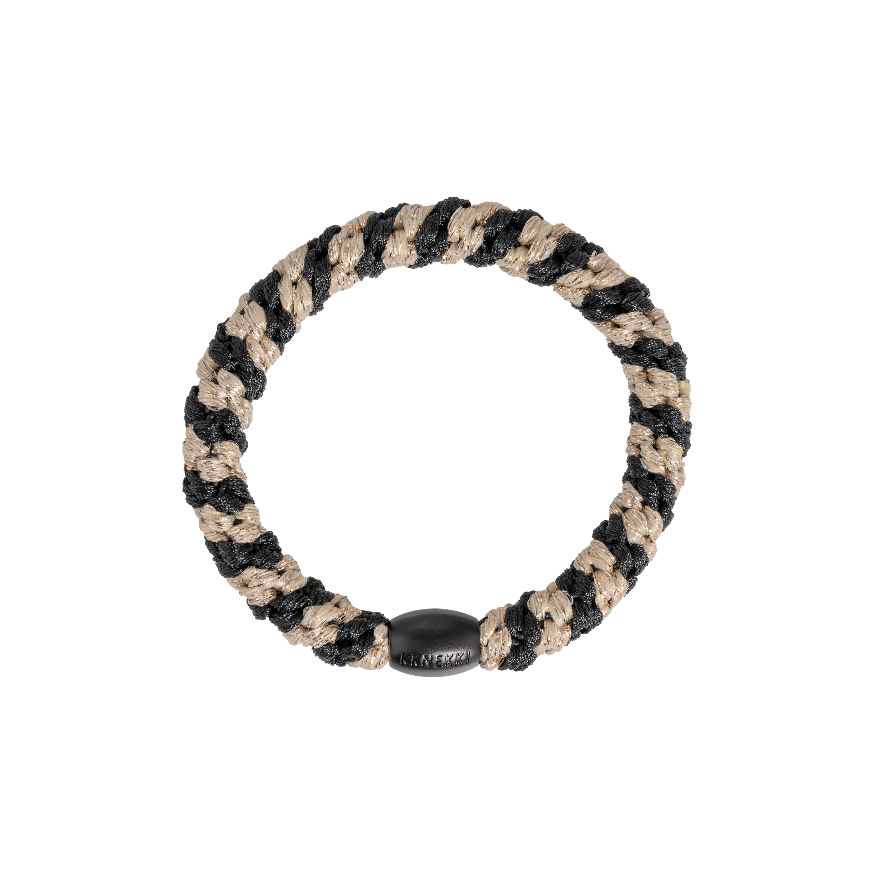 Kknekki Hair Tie | Black-Beige Glitter Stripe 1836