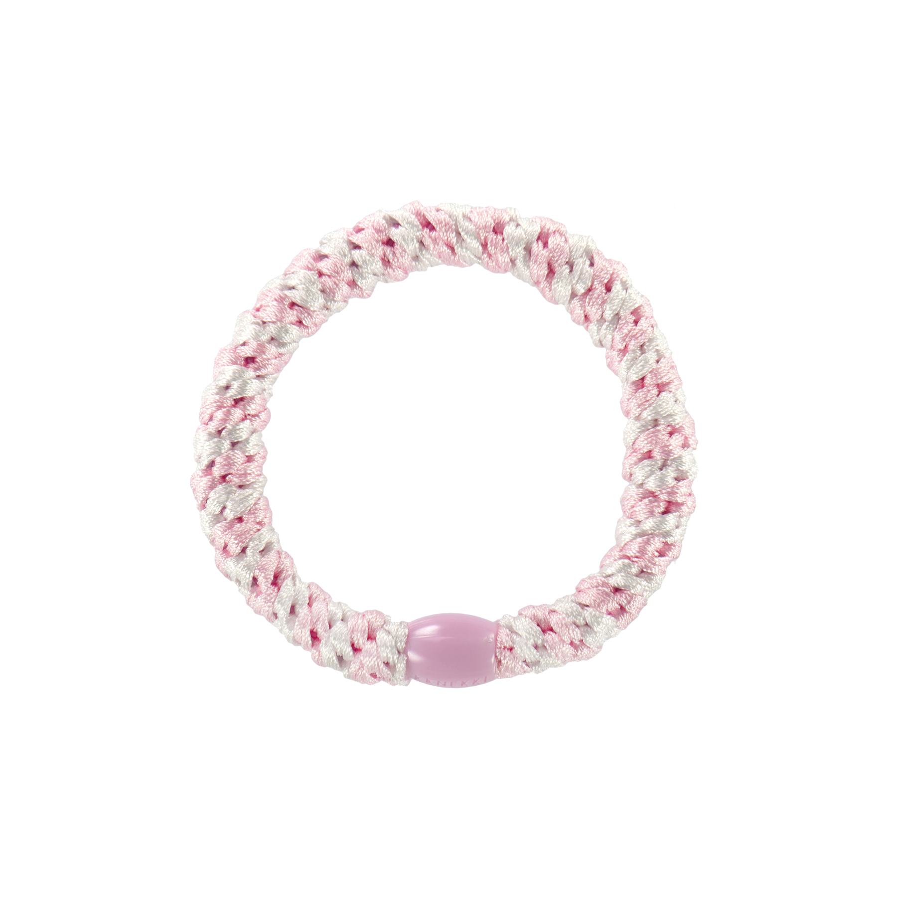 Kknekki Hair Tie | Light Pink White Stripe 5020