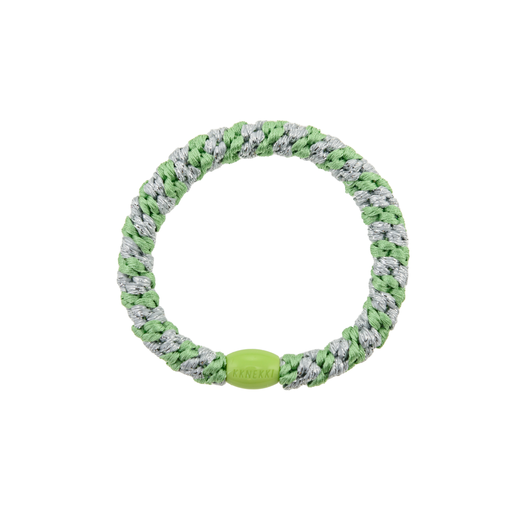 Kknekki Hair Tie | Lind Green Silver Glitter Stripe 5579