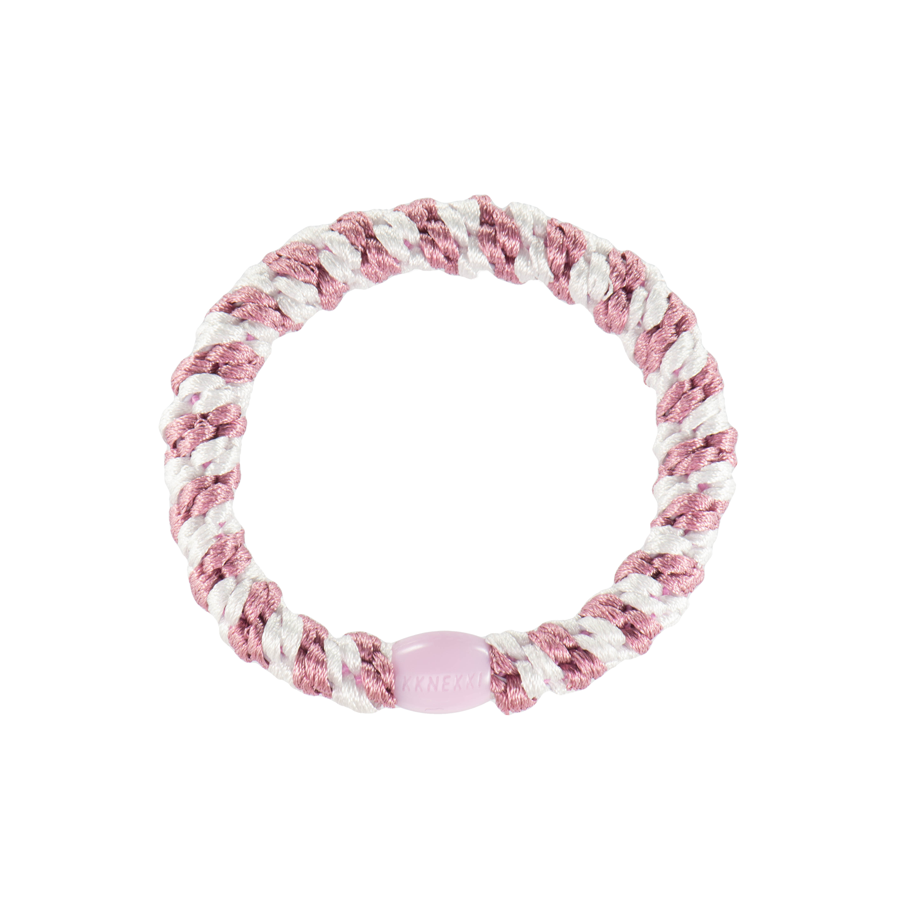 Kknekki Hair Tie | Old Pink-White Stripe 5064
