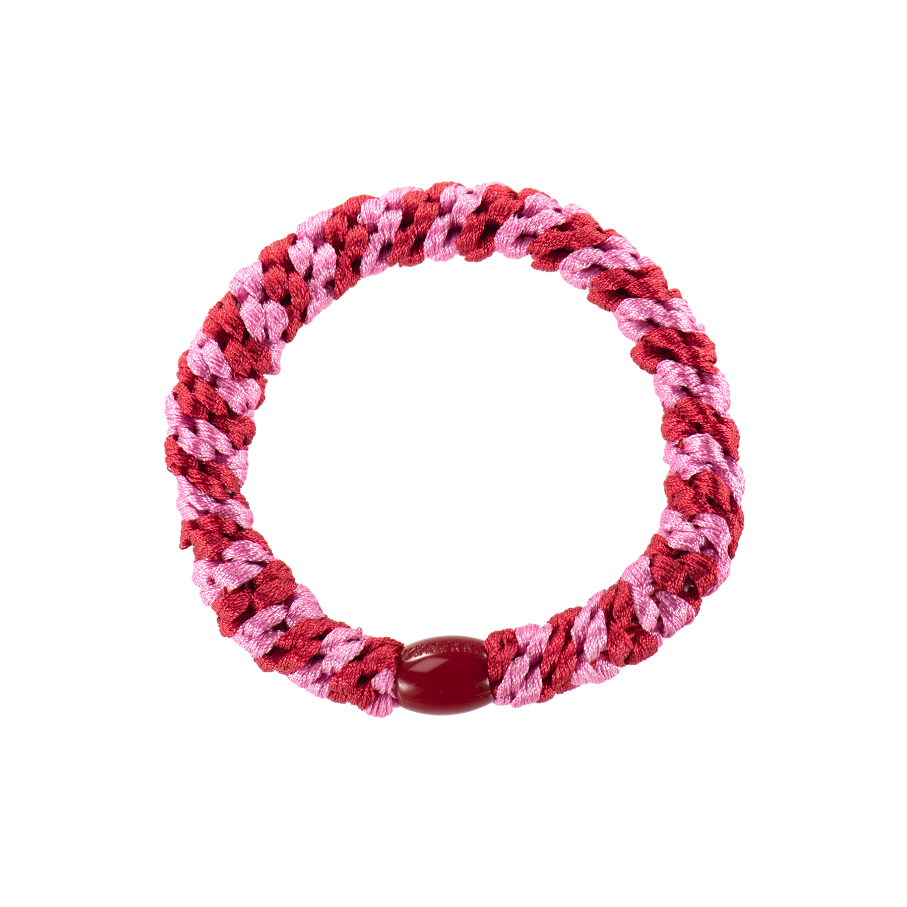 Kknekki Hair Tie | Red-Bubblegum Stripe 1739