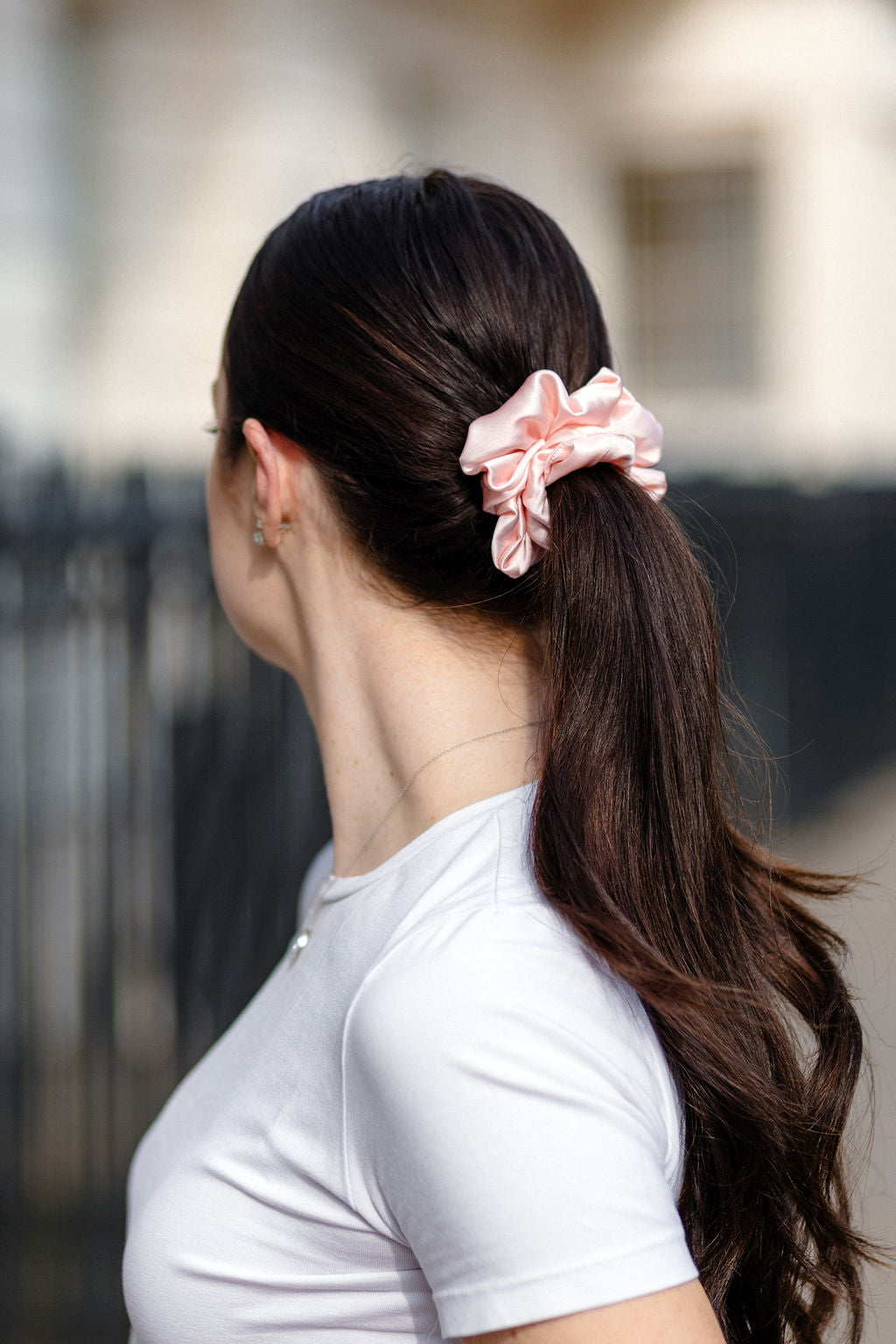 MyHairThing | Mulberry Silk Scrunchie – Oyster Pink