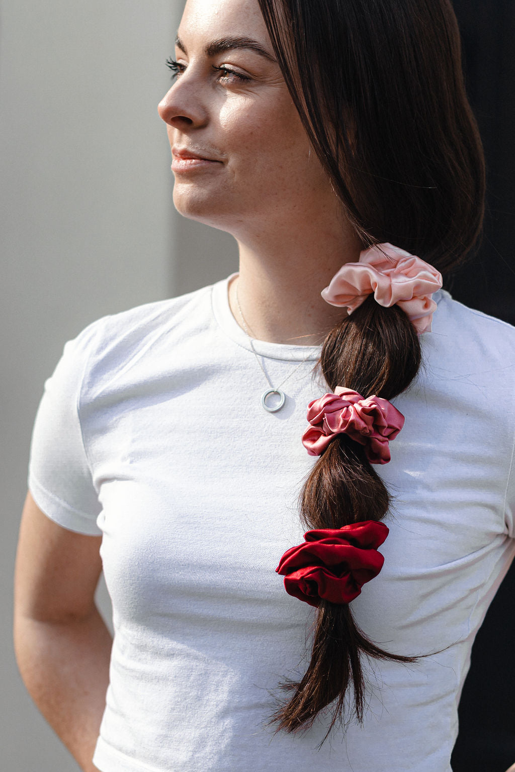 MyHairThing | Mulberry Silk Scrunchie – Oyster Pink