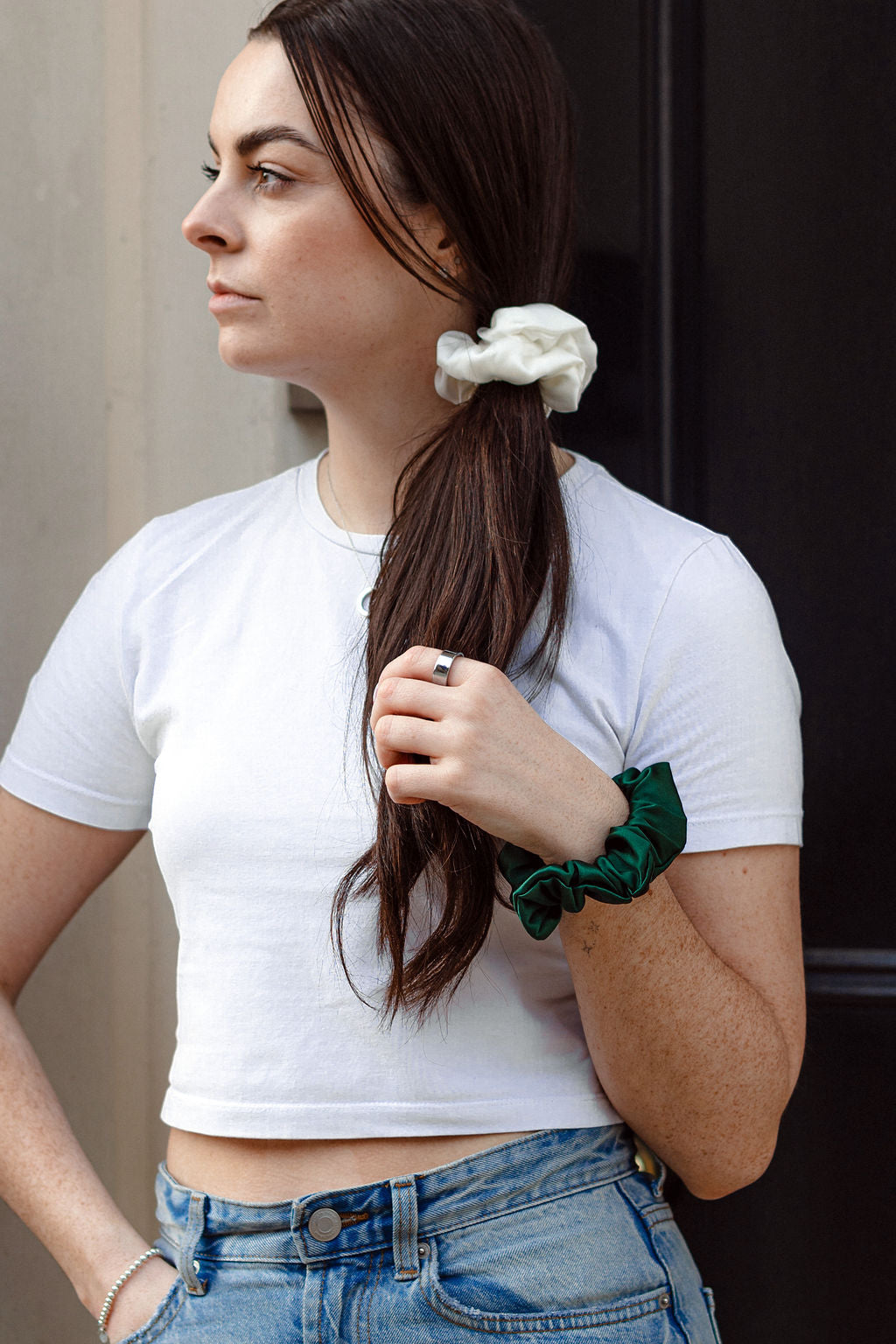 MyHairThing | Mulberry Silk Scrunchie – Ivory