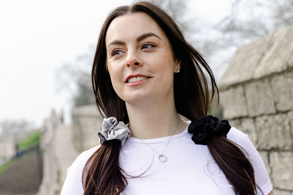 MyHairThing | Mulberry Silk Scrunchie – Pale Grey