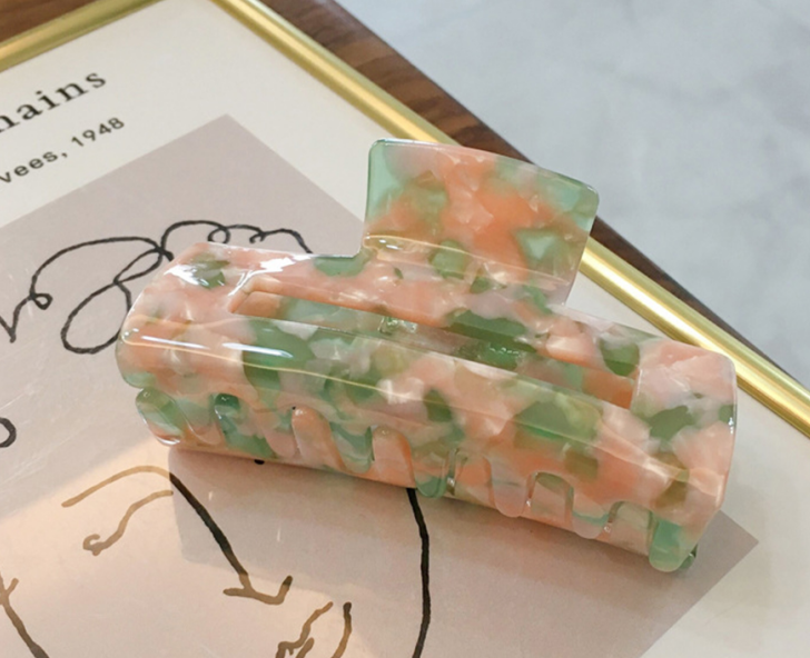 Last True Angel | Resin Claw Clip in Pink & Green Marble 05PG