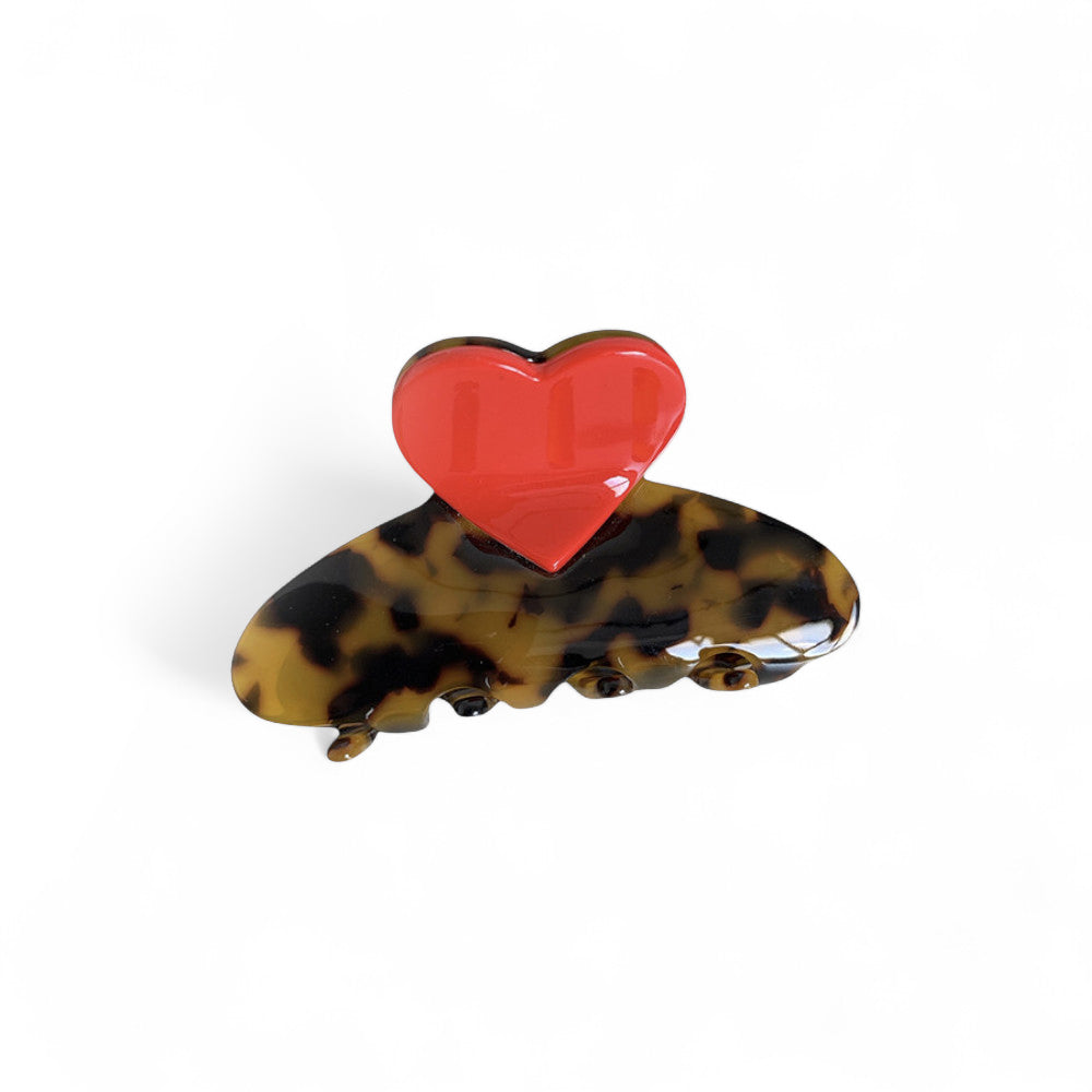 Last True Angel | Small Heart Claw in Tortoiseshell & Red 317S
