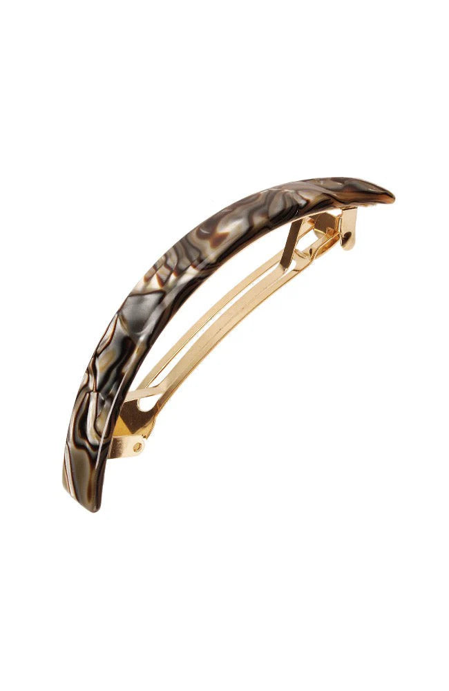 France Luxe Narrow Rectangle Volume Barrette - Classic Onyx