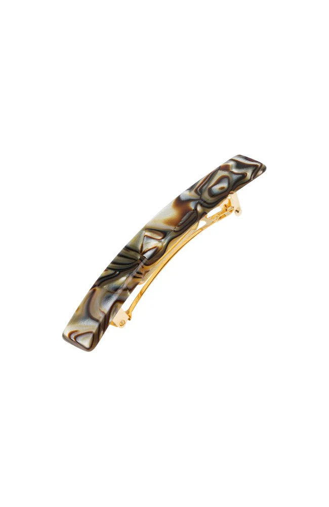 France Luxe Small Luxury Rectangle Barrette - Classic Onyx